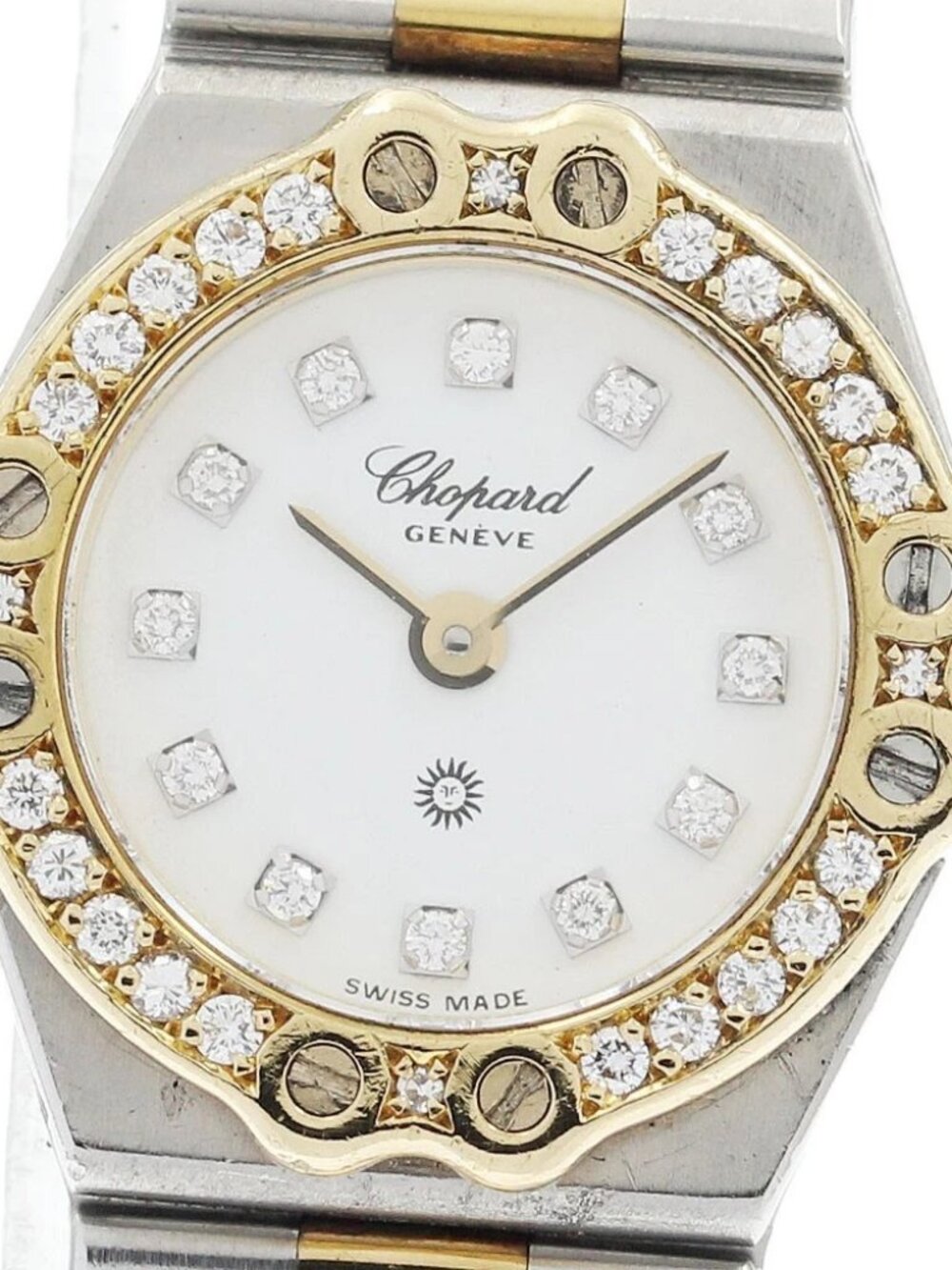 Chopard St Moritz 25/8067-11 Diamond Bezel 12P Diamond Quartz Ladies